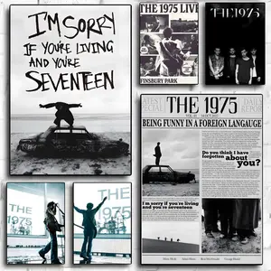 The 1975-5 Poster HD Sticky Waterproof Wall Art | High Quality Print Aesthetic Home Living Bedroom Bathroom hallway Decor Trendy Room Decoration | Multiple Size Options Available