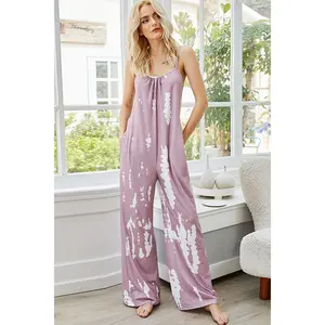 Tie-Dye Spaghetti Strap Jumpsuit with Pockets