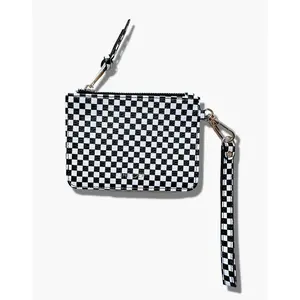 Black Checkered Snap Wallet
