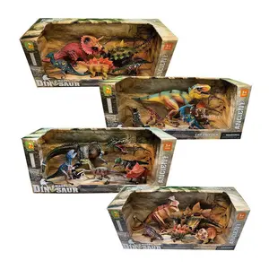 6PCS Realistic Dinosaur Model Toys Set - T-Rex, Pterosaur, Triceratops Mixed Styles, Gift Box Toyset Collectible Figurines
