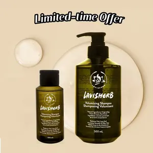Lavisherb Volumizing Shampoo-Ayurvedic botanicals (16 Fl Oz/500 ml) | Natural Ingredients Orginating From Amazon Rainforest | Thickening Haircare for Men and Women, Reduces Hair Loss, Promotes Smooth & Silky Hair