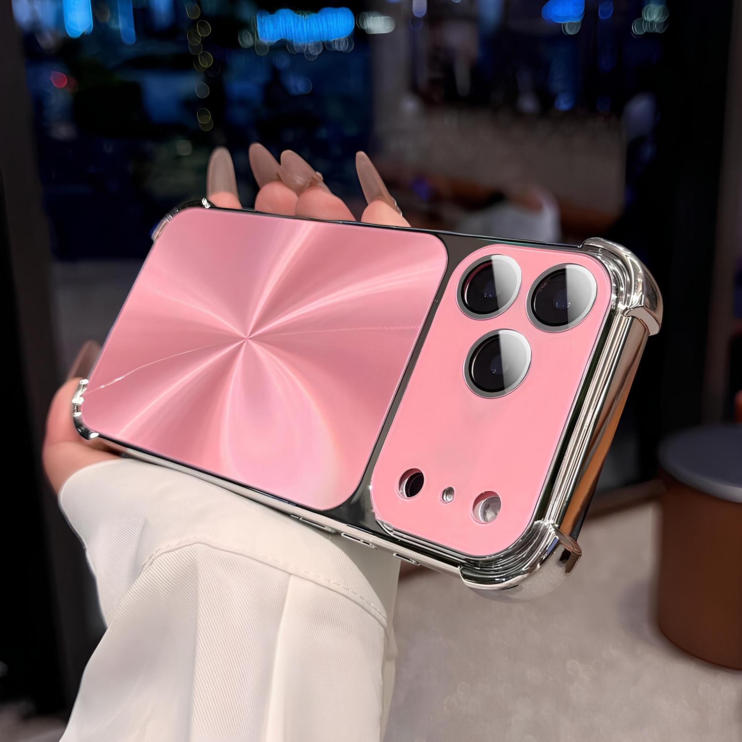 For iPhone 17 Pro Max 16 15 14 13 Case, Luxury Bling Electroplated Four-Corner Shockproof Case with Lens Protector, Titanium Anti-Scratch Military Grade Drop Protection Shockproof Phone Case