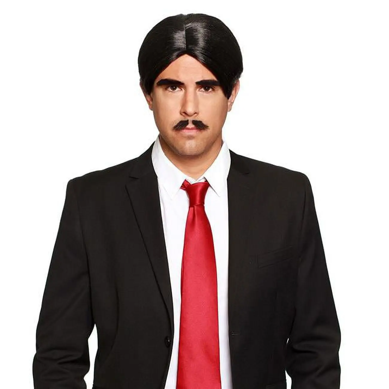 Monster Enigma Dad Straight Synthetic Costume Wig - Black Wig with Bangs, Unisex, 1-Size, Adjustable, Hand-Washable, Straight Synthetic Wig