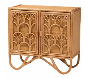 bali & pari Baylor Light Honey Rattan Storage Cabinet