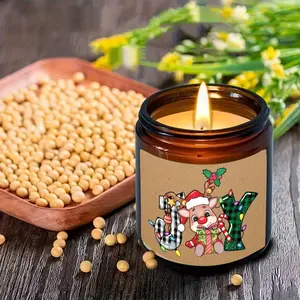 1pc Christmas lavender scented candle, soy wax, Christmas Tree Santa Design Christmas Gift Single Wick Candle for Family Friend, Oval Bottle, Xmas Thanksgiving Holiday Gift blessing