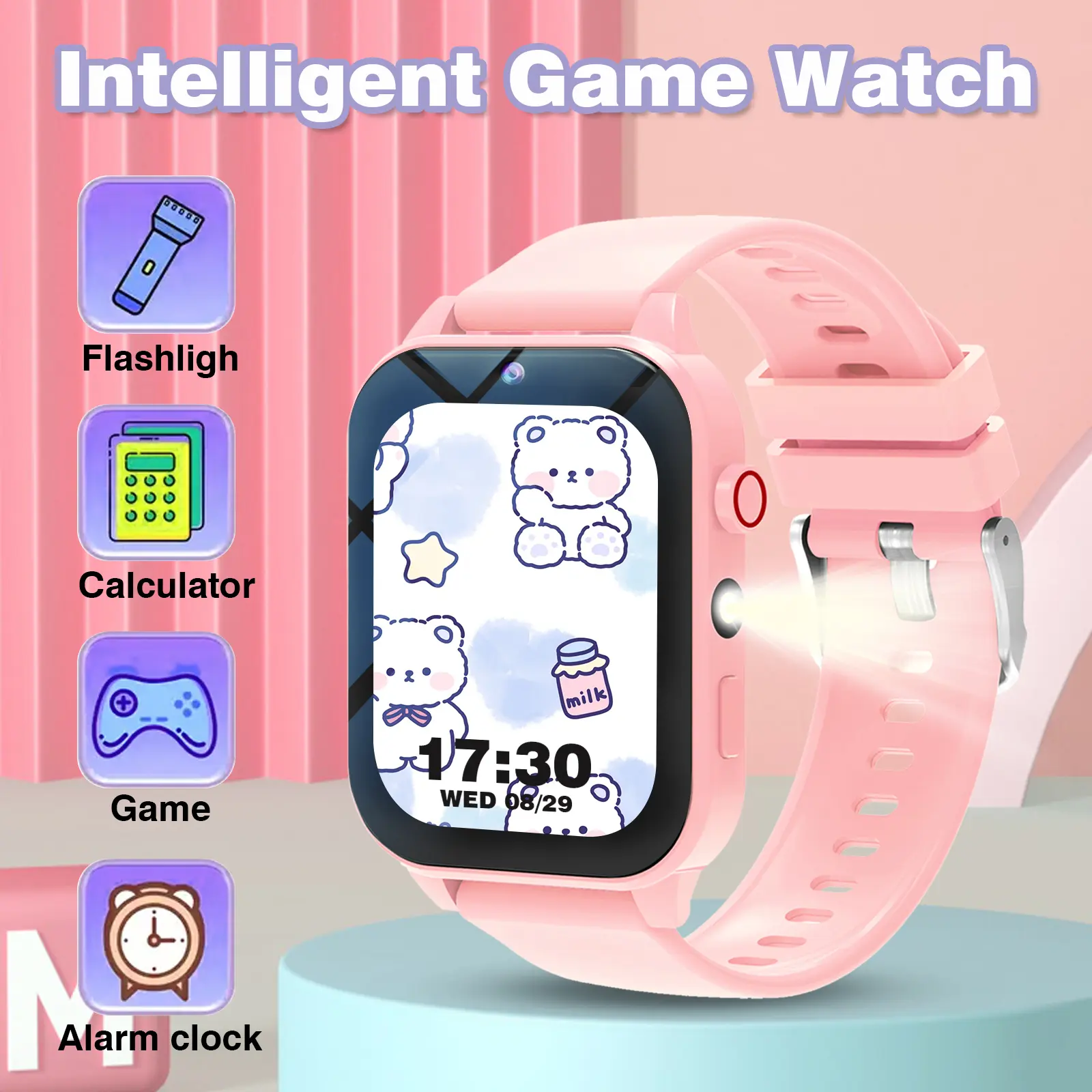 Kids Smart Game Watch with Camera, Album, 18 Games, Calculator, Calendar, LED Light, Perfect Holiday Gift for Children
