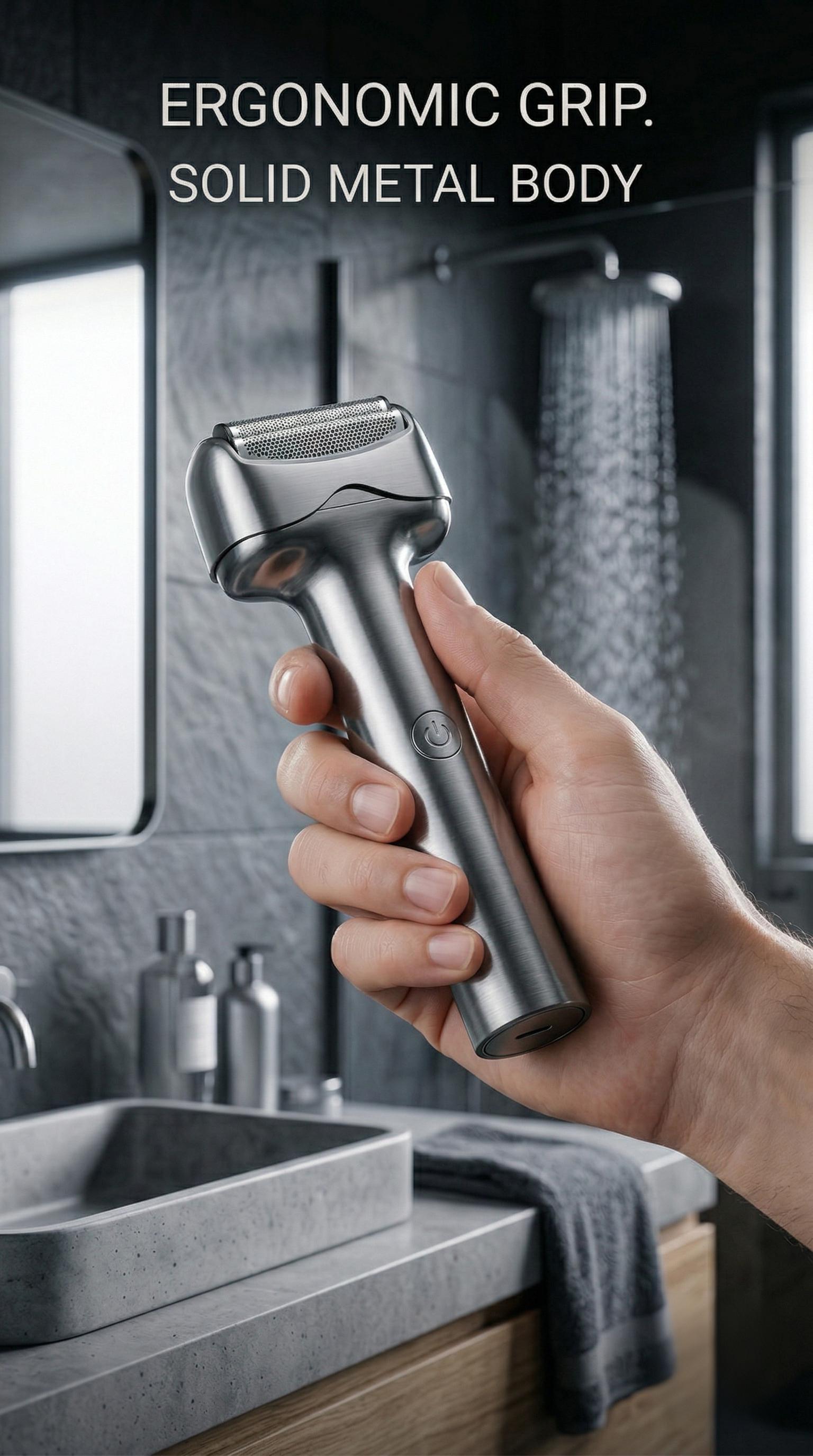 Luxury All-Metal Professional Electric Razor for Men, Precision Dual Foil Shaver, IPX6 Waterproof, Type-C Fast Charging, 60-Day Battery Life, Magnetic Cap, Travel Lock, Portable Premium Grooming Kit – Ideal Gift for Men