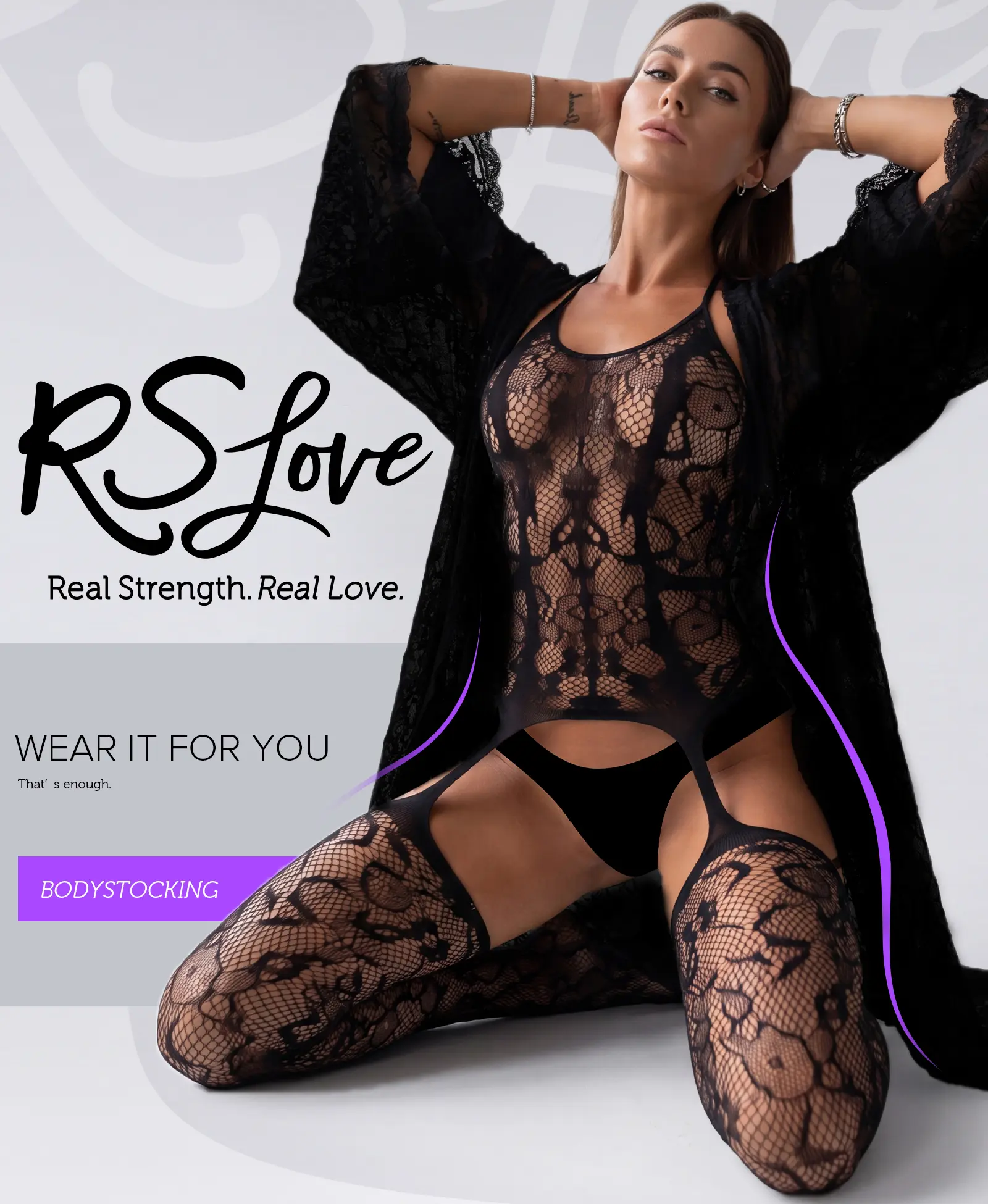Women's 1-Piece Lace Bodystocking Bodysuit with Built-in Tights - Alluring Nightwear for Wedding, Honeymoon & Festival Season - RSLOVE