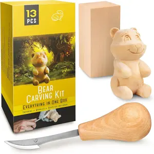 Carving Kit for Beginners DIY 05 - Whittling Kit with  Carving  & Basswood Blocks - Hobby Craft for Adults and Teens - Whittling Tools Set for Carvers
