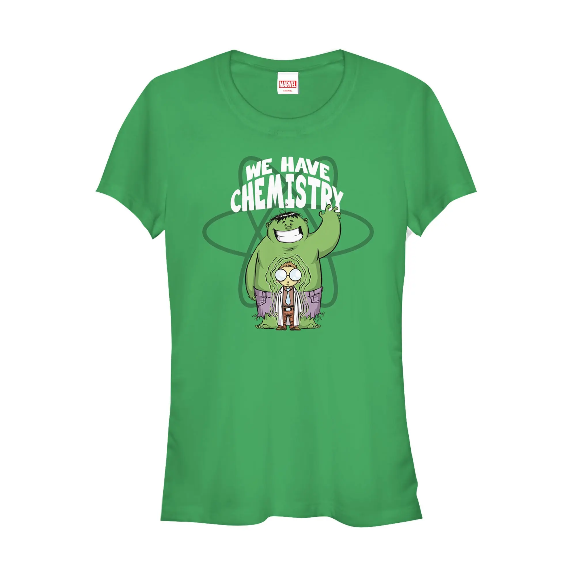 Juniors Womens Marvel Valentine's Day Hulk We Have Chemistry T-Shirt