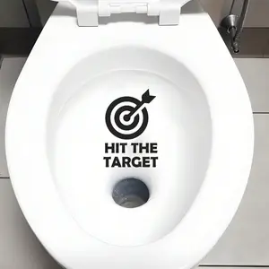 1pcs HIT THE TARGET Bathroom Toilet & Urinal Removable Sticker Guides Accurate Aim Prevents Splashing Easy to Apply Peel-Off Decorative Decal for Restroom Practical Functional Bathroom Accessory
