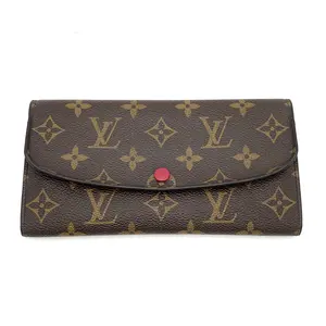 Pre-owned Louis Vuitton Canvas Coated Wallet Emilie Monogram Brown #3555.1