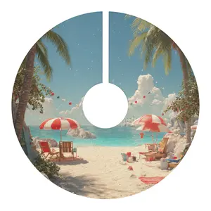 Tropical Beach Christmas Tree Skirt, Relaxing Holiday Decor, Ocean Vibes Holiday Decor, Summer-Themed Xmas Decorations, Unique [...]