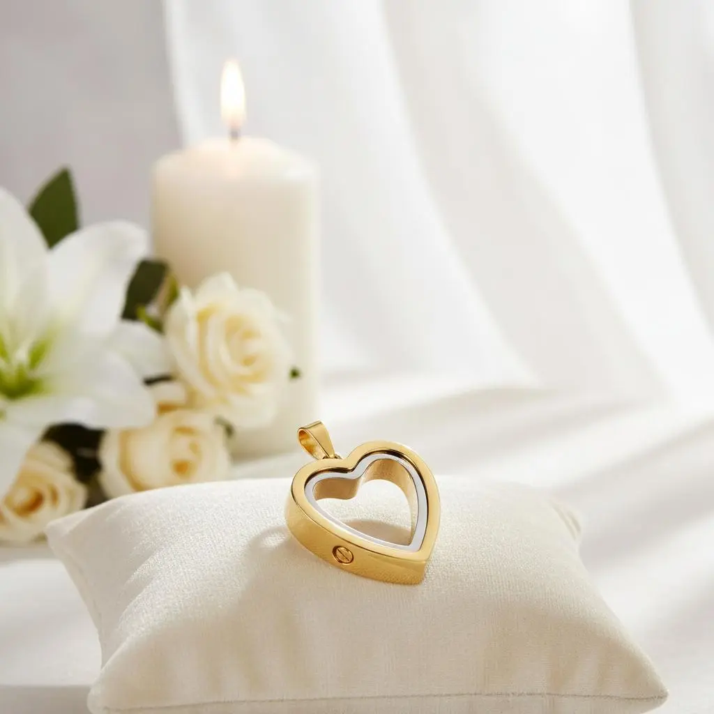 Heartfelt Remembrance: Stainless Steel Heart-Shaped Cremation Pendant