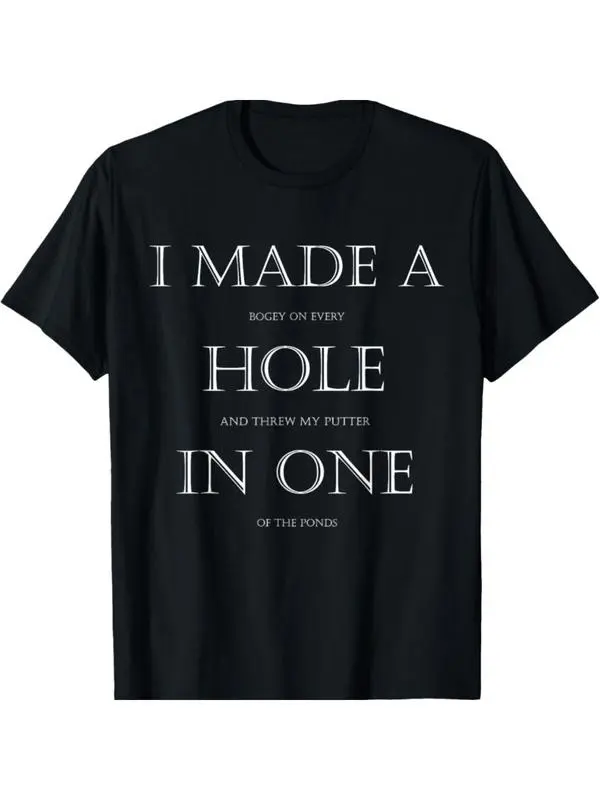 Drab Men's T-Shirt "I Made a Hole" Graphic Regular Fit Casual Crew Neck Tee Machine Washable Year-Round Comfort Unique Graffiti Print  clothing black  compression Menswear Top Stylish Tshirt sleeve tee Soft Cotton Crewneck T-Shirts adult funny t-shirt