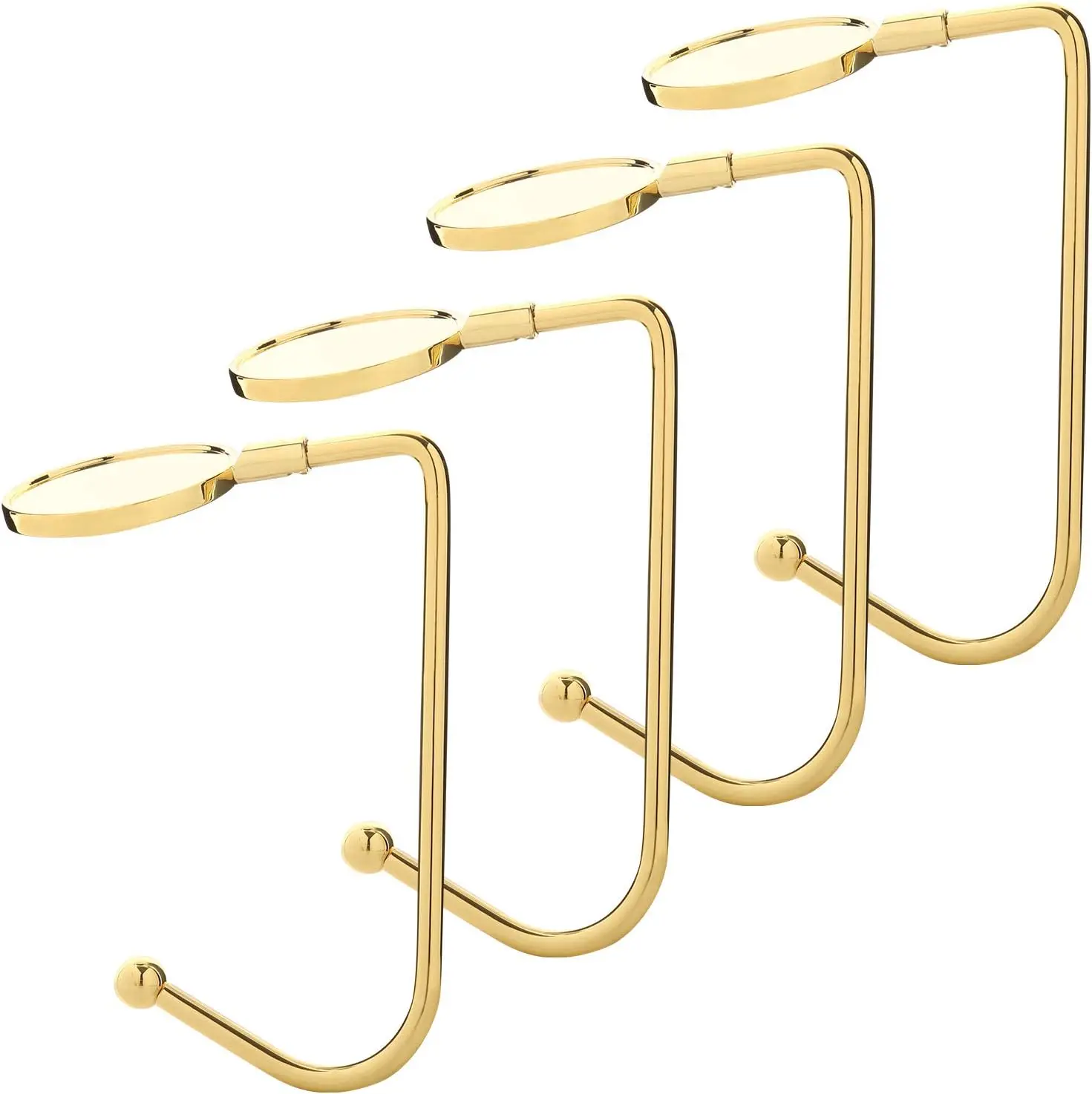 Gold Stocking Holders Mantel Hooks with Safety Grip 4PCS , Durable Fireplace Hangers & Stocking Clips for Holiday Home Decor & Christmis Party Decorations