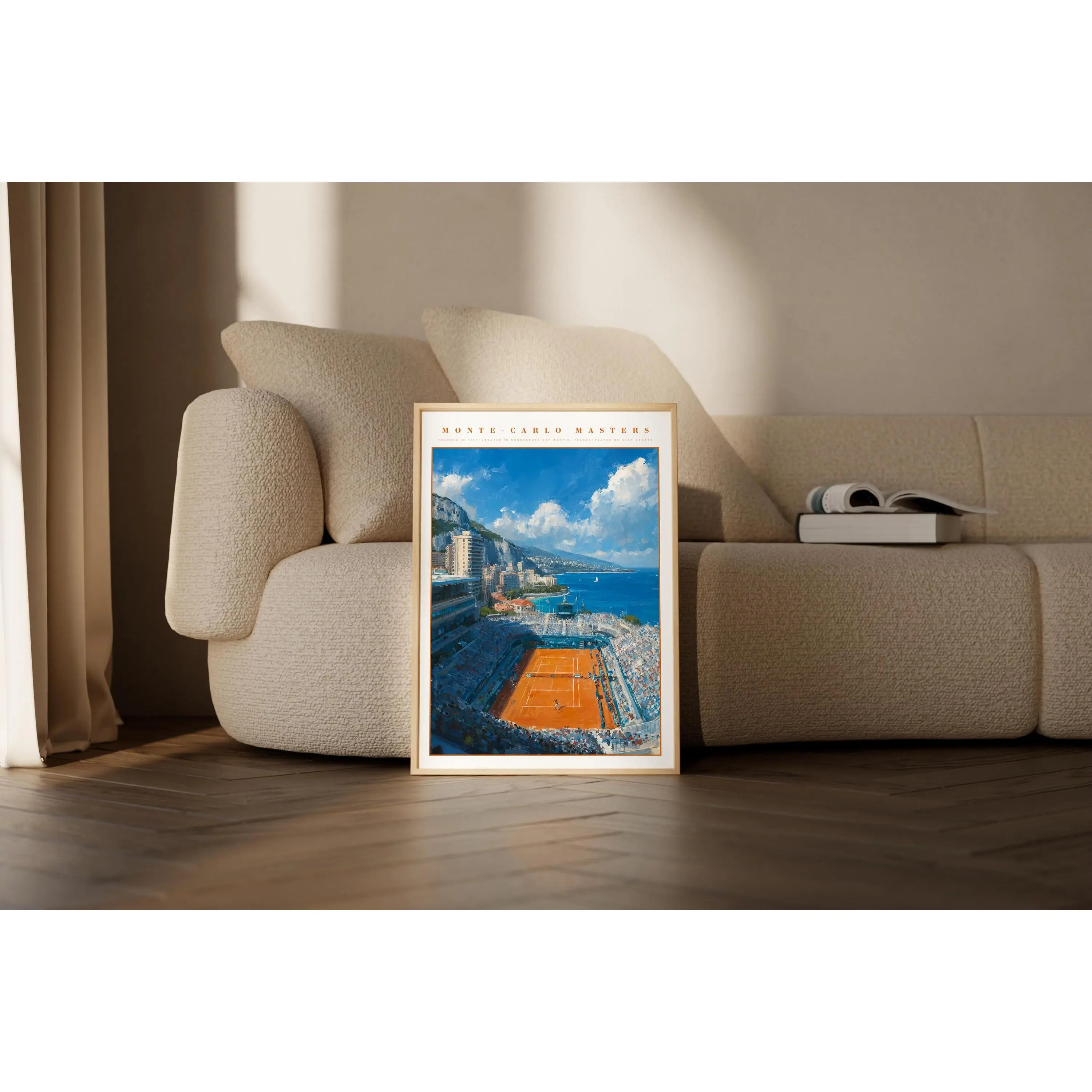 Poster Monte-Carlo - Artistic wall art on the tennis tournament in Monte-Carlo - Gift idea for a tennis fan
