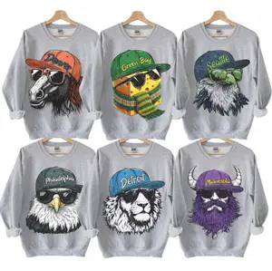 Vintage Mascot Football Crewneck Sweatshirt, Vintage 90s Graphic Style All Teams Football Sweater, Game Day