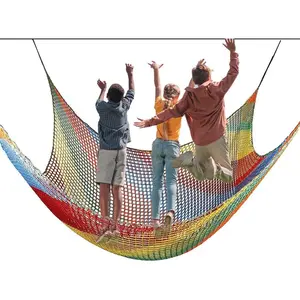 Heavy Duty Double Layers Multicolor Safety Protection Net for Kids Playground Climbing Game, Cargo Fence Netting for Balcony Stairway Tree - 3.3x6.5FT(1x2M)