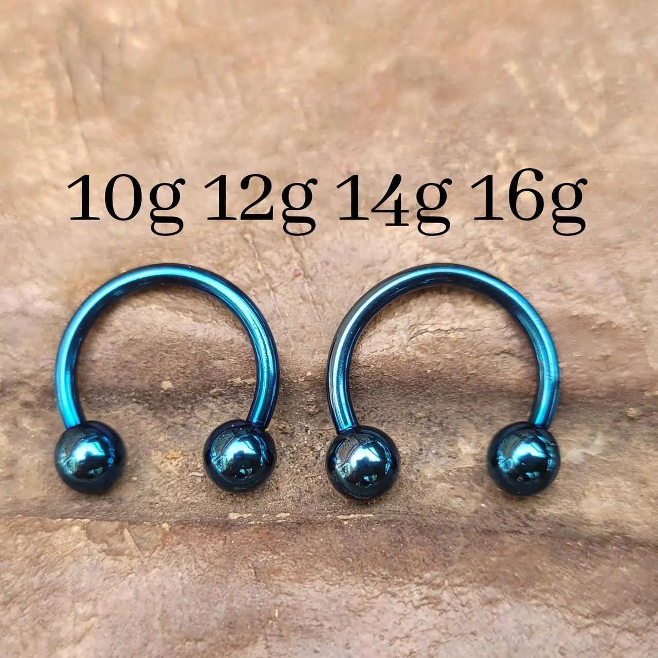 CHOOSE 2 Blue Titanium Steel Pinchers Ear Plugs Horseshoes Gauges Septum Stretching Ring 10g 12g 14g 16g Circular Barbell big jewelry aqua