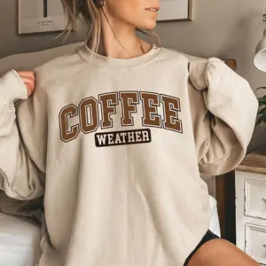 Coffee Weather Sweatshirt, Trendy Gift for Coffee Lovers, Unisex Crewneck For Women, For Men, Classic Fit Womenswear