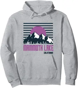 Mammoth Lake Vintage Mountains Hiking Camp California Retro Pullover Hoodie