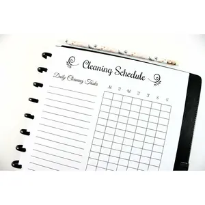 Cleaning Schedule Inserts for Letter Size Discbound Planners, Fits with Circa Letter, Arc by Staples, TUL, Letter Size (8.5'' x 11''), (Planner sold separately)