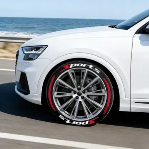 Car Motorcycle Tire Stickers, Personalized Custom Letter Decals, Sports Style English Tire Sticker, Automotive Accessories