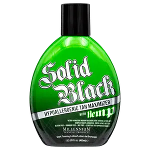 Millennium Tanning Solid Black Hypoallergenic Tan Maximizer with Hemp – Hydrating Indoor/Outdoor Tanning Lotion, Argan Oil & Shea Butter, 13.5 oz