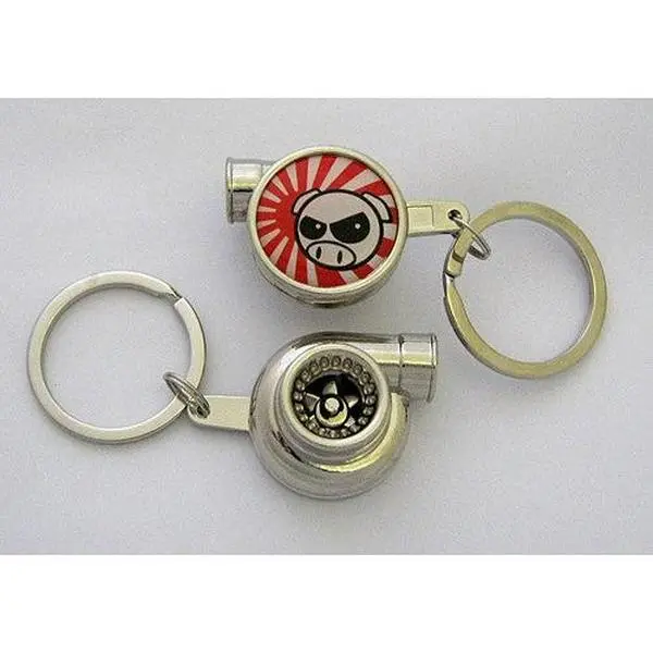 Spinning Turbo Keychain - JDM Drift Pig Logo