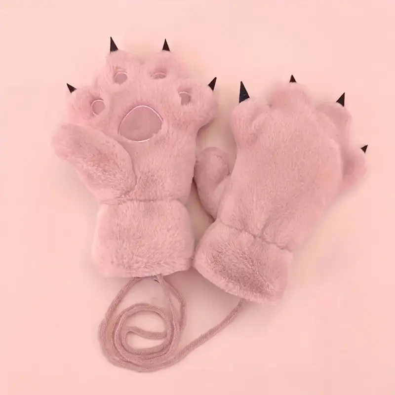 KN [Pink] Bear Paw Bear Gloves