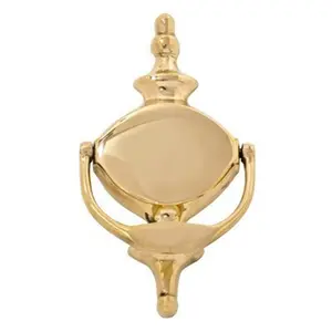 212 MAIN Churchill Classic Door Knocker, 6.75 in, A03-K4020-609 Model, Antique Brass Finish, Enhances Home Curb Appeal, Engravable Face
