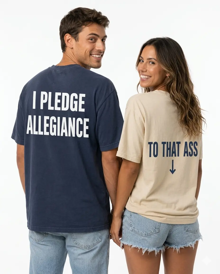 The Funniest 4th of July Couple Shirts , I Pledge Allegiance To That As*, Sold Separetely, Adult Humor Gift, Funny 4ht of July Shirt for Couple, Sarcastic Patriotic Couple, USA Flag, Cute 4th of July...