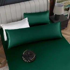 Satin  Pillow Cover, Blackish Green, 20 x 54 Inch