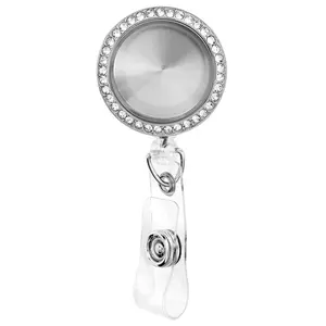 Retractable Badge Living Locket - Crystals