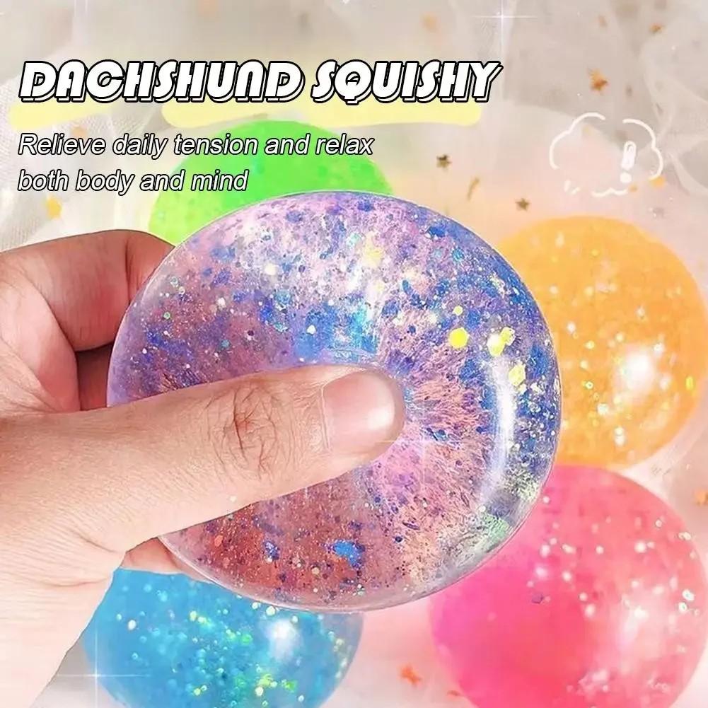 Colorful Glitter Sugar Stress Ball - Super Soft Squishies Toy, Fidget Box & Finger Squeeze Anxiety Support Stress Relief Toy, Portable Desk Squishy for Relaxation and Focus, Squishies Toys, Fidget Box Stress Relief Toys, Finger Squeeze Stress Relief Toys