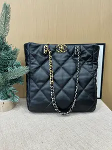 Pre-owned CHANEL 19Bag Black Gold Tote – Date Code XCHPPE93 – Size 28cm x 30cm x 9cm