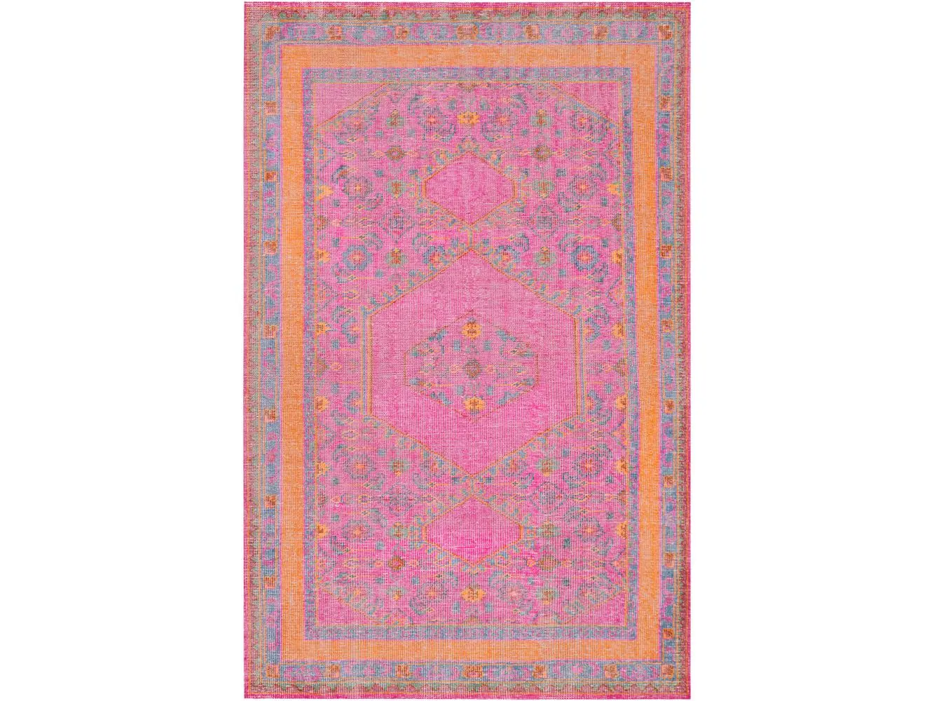 Livabliss ZHA4008-1616 18 in. Knotted Wool Fiber Zahra Area Rug, Fuchsia