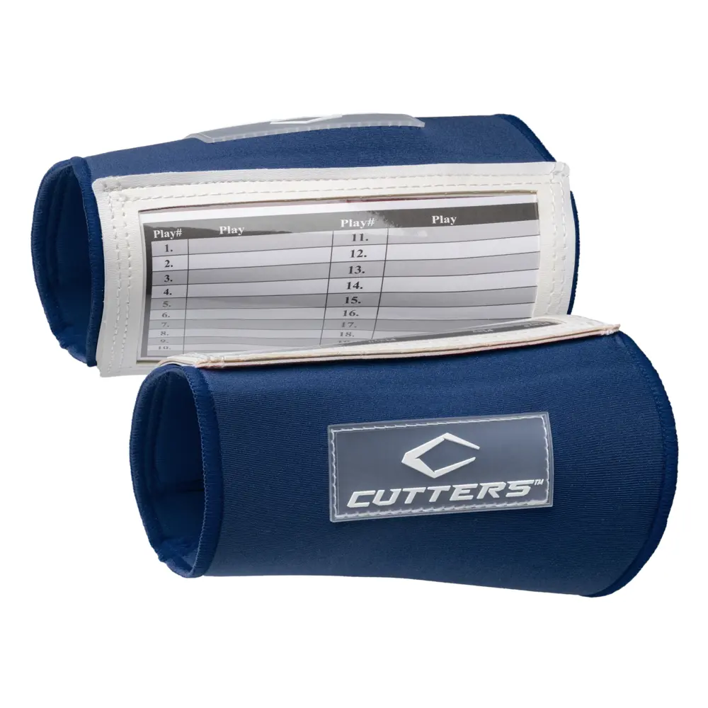Cutters Triple Playmaker Wristcoach Soft Sports Wristband - Navy Blue Football Accessory, 3 Windows for Easy Play Reference, C-FLEX™ Material for Flexible Fit, Soft Sports Wristbands, Wrist Wraps