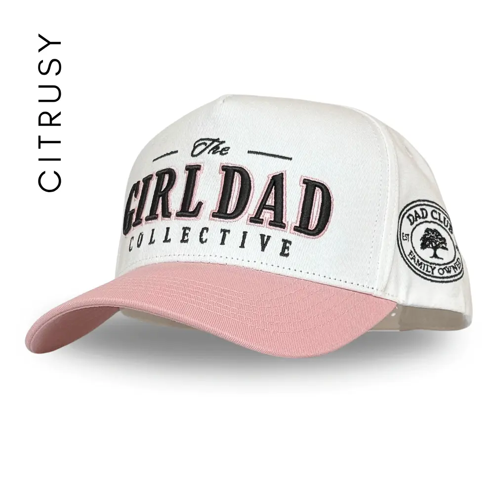 GIRL DAD TRUCKER HAT - WHITE/PINK/BLACK GIRL DAD TRUCKER HAT - WHITE/PINK/BLACK