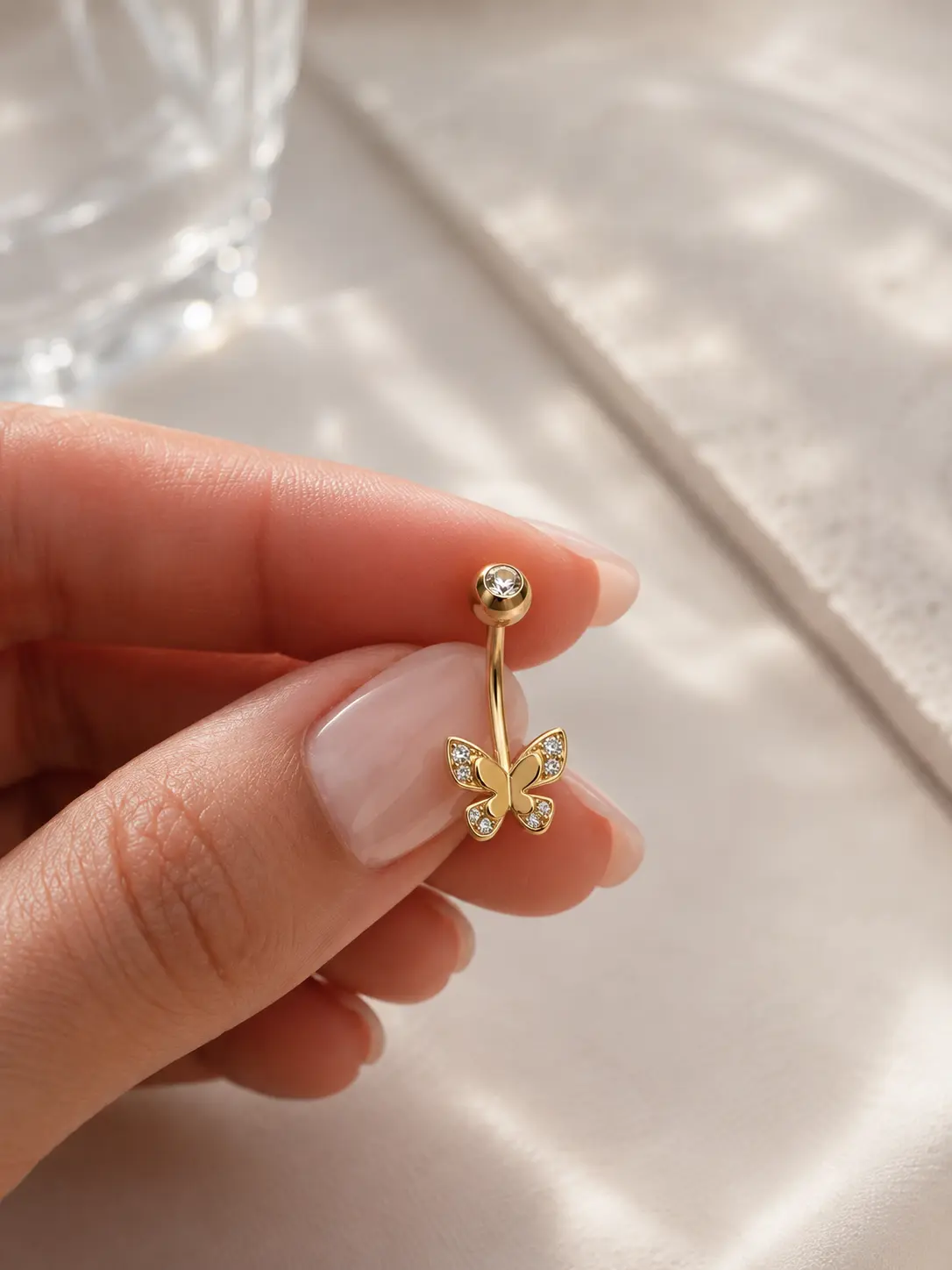 Piercing de Ombligo en oro Solido 14k