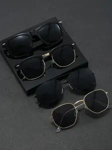 Men's Square & Aviator Frame Glasses, Trendy Casual Glasses for Everyday Use, Fashion Accessories for Outdoor Activities