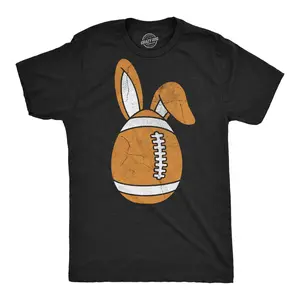 Mens Funny T Shirts Football Easter Egg Sarcastic Easter Sunday Tee For Men Mens Funny T Shirts Cool Vintage Fashion T-Shirt Gift Classic Menswear Easter Apparel for Men Funny Football Short Sleeve Novelty Tees Black -