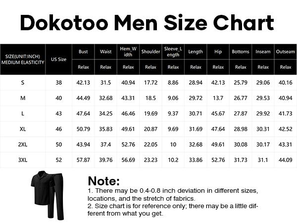 Dokotoo Men's 2-Piece Beach Outfit - Short Sleeve Button-Up Shirt & Below-Ankle Drawstring Pants - Casual Summer Suits for Men