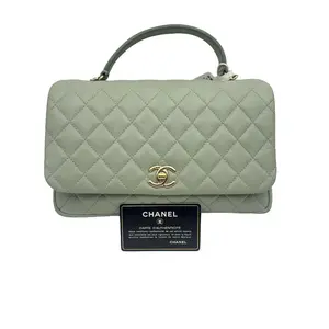 Pre-owned CHANEL france Crossbody Bags h5 CF Accordion Bag calfskin Handbag/Crossbody Bag (Green with Gold Hardware) 61548