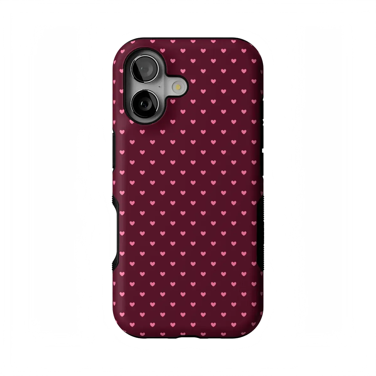 Casely iPhone 16 Case | Heart Noir | Tiny Hearts | Bold Protective Design | Compatible with MagSafe