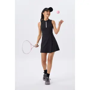 Women's Tennis Dress Workout Dress with Built-in Shorts Sleeveless Athletic Dress for Golf Girl Sportwear Tennis Dresses