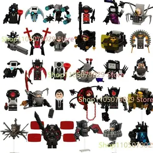 KDL DJ Upgrade War-Damaged Skibidi Toilet Man Figures Anime Block Toys TvMan Titan Bricks Model Toy For Kid Birthday Gift