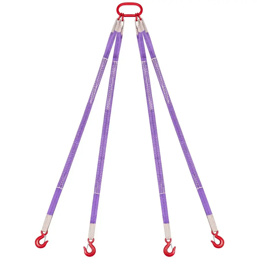 【DealsForYouDays】VEVOR Lifting Sling Straps, 2Pcs Two - Leg Polyester Bridle Sling with Hooks, 4400LB Capacity, 5Ft Heavy Duty Rigging Strap, Thickened Wear - Resistant Webbing Slings for Engines Cranes Hoists TruckVEVOR Super Brand Day