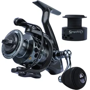 SOUGAYILANG Fishing Reels 13+1BB Light Weight Ultra Smooth Metal Aluminum Spinning Fishing Reel Trolling Reel with Free Spool